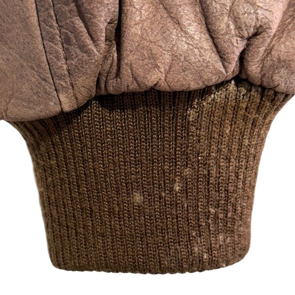 Vintage 80s G-III Leather Bomber Jacket Brown Small - Picture 11 of 13